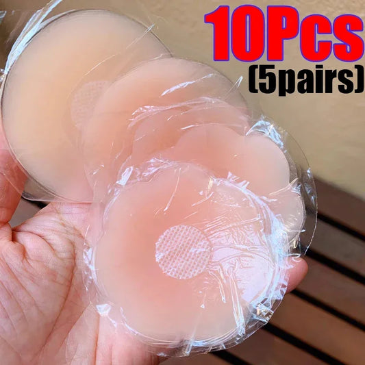 10/6/2pc Invisible Self Adhesive Chest Paste Reusable Sticker Breast Petal Strapless Lift Up Bra Pad Silicone Petal Nipple Cover